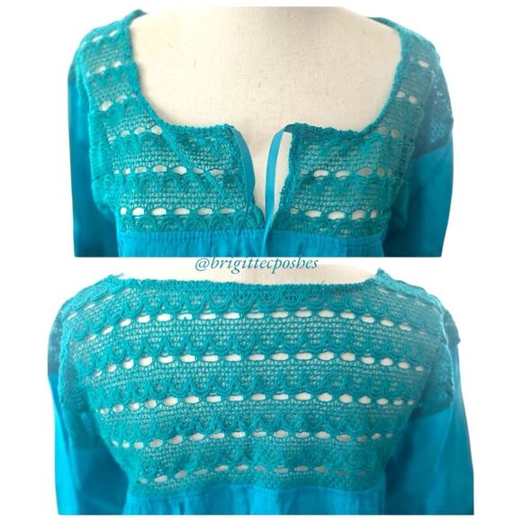 HANDMADE Traditional Laced Mexican Blouse - Picture 4 of 12